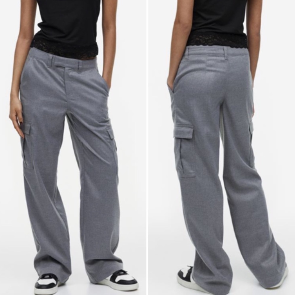 NWT H&M Straight Cargo Dress Pants Trousers